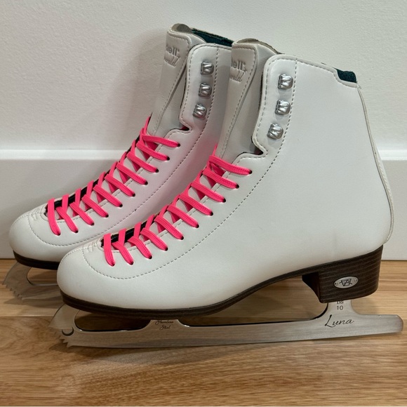 Riedell Emerald Model 119W Ladies Womens White Figure Ice Skates Size 7.5 - Picture 4 of 12